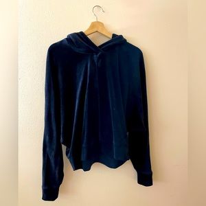 navy velour hooded marc new york sweater